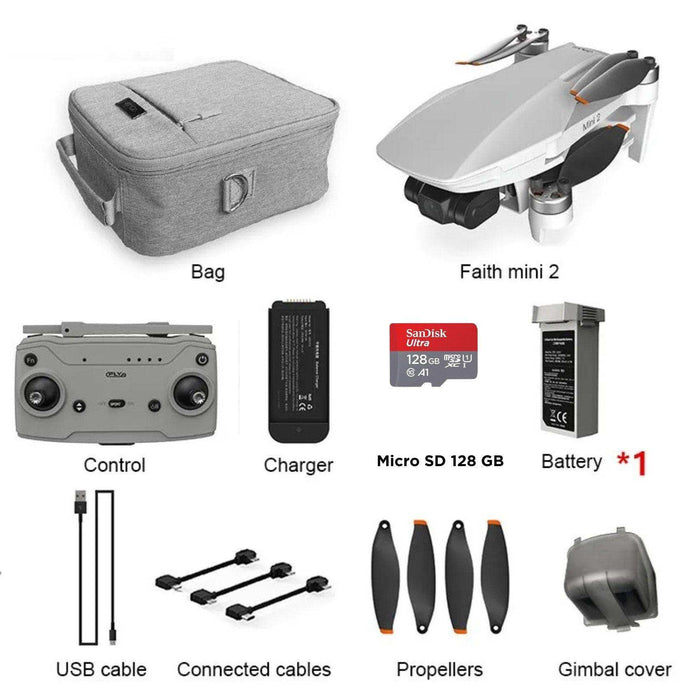 C-FLY Faith Mini 2 (Upgraded) GPS 5G 5KM WIFI FPV with 4K 30fps 20MP Camera 3-Axis Brushless Gimbal 32mins Flight Time 249g Foldable RC Drone Quadcopter RTF - TUTT