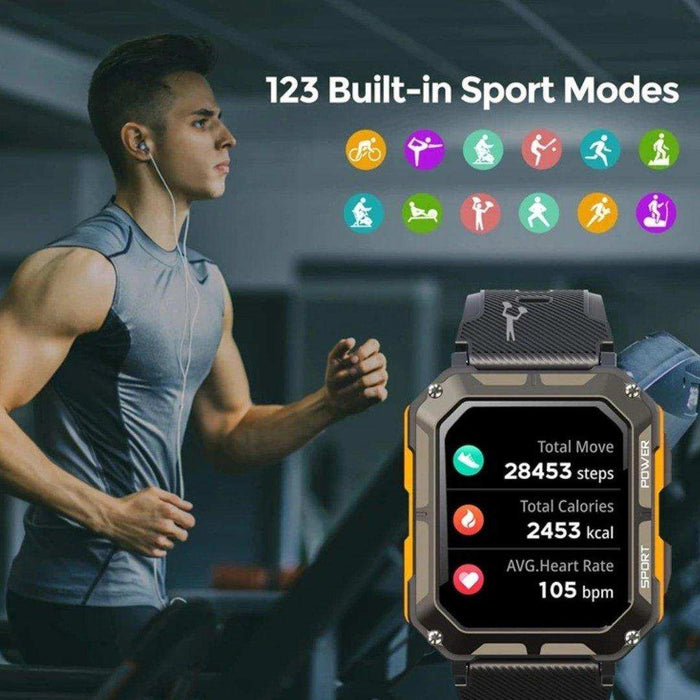 TUTT Smartwatch for Men Military Rugged | Speaker Pedometer IP68 Waterproof 1.83'' HD Tactical Smart Watch Fitness and Health Tracking Long Battery Life C20-Pro - TUTT