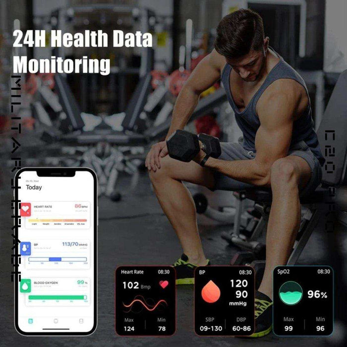 TUTT Smartwatch for Men Military Rugged | Speaker Pedometer IP68 Waterproof 1.83'' HD Tactical Smart Watch Fitness and Health Tracking Long Battery Life C20-Pro - TUTT