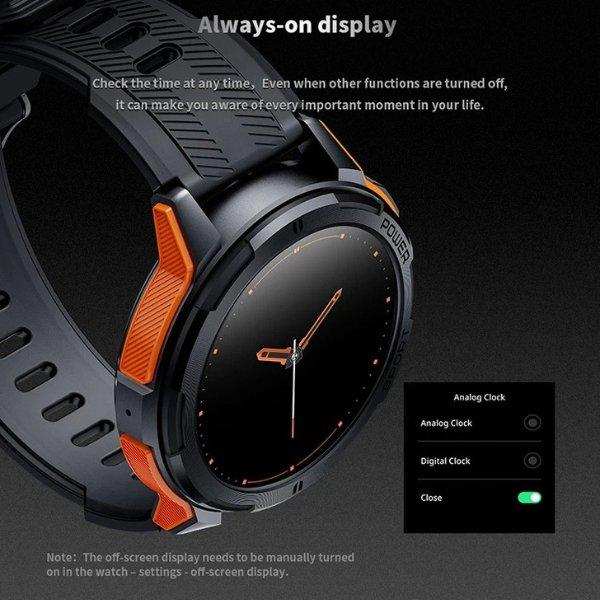 TUTT Smartwatch for Men | 1 ATM 10 Meter Depth AMOLED screen | 410mah Long Battery Life Fitness Health Tracking Smart Watch Military Rugged C25 - TUTT