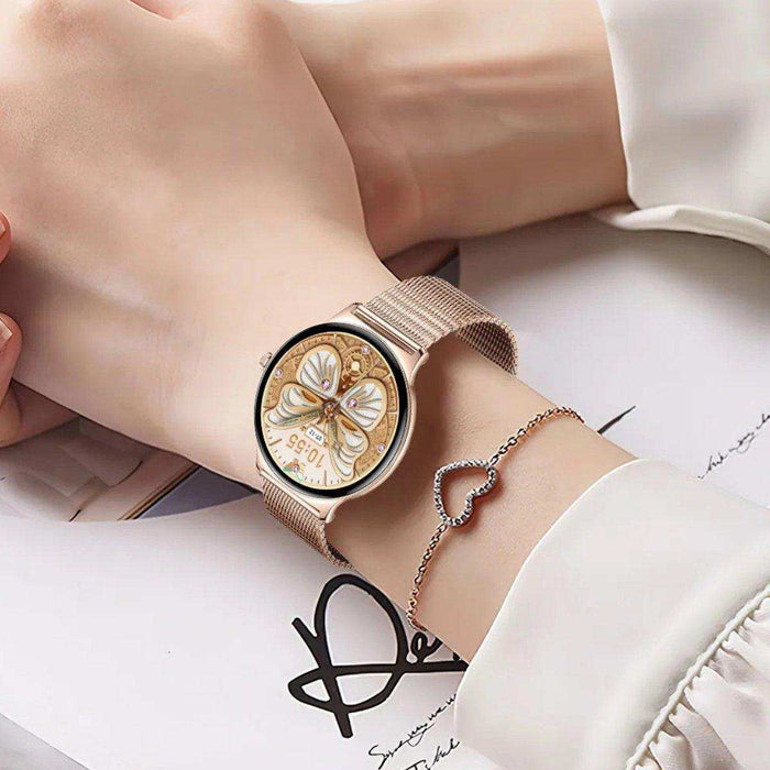 TUTT Classic Smartwatch for Women Men AMOLED 1.43” | Ultra-Thin Frame | Always-on-Display | Fitness Health Tracker V89 Pro | Two Straps: Steel & Rubber | Smart Watch for Android iOS - TUTT