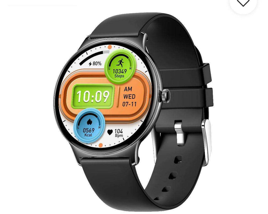 TUTT Classic Smartwatch for Women Men AMOLED 1.43” | Ultra-Thin Frame | Always-on-Display | Fitness Health Tracker V89 Pro | Two Straps: Steel & Rubber | Smart Watch for Android iOS - TUTT