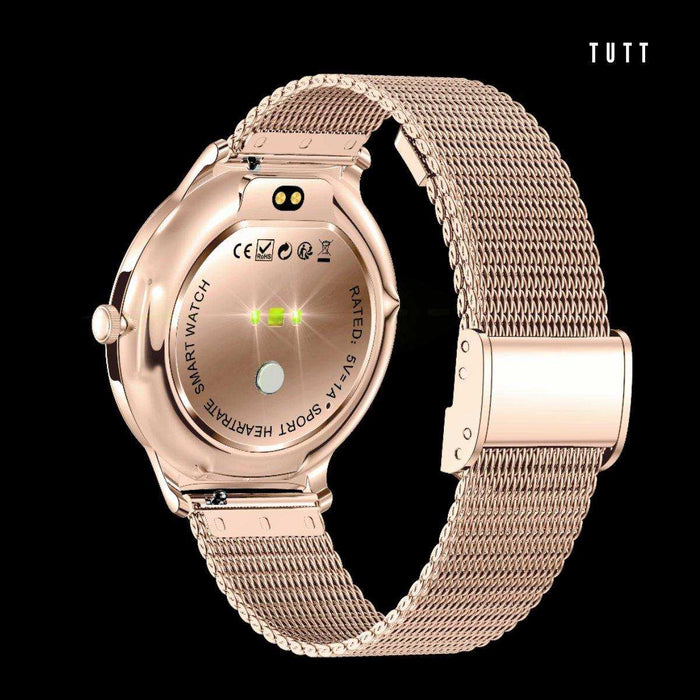 TUTT Classic Smartwatch for Women Men AMOLED 1.43” | Ultra-Thin Frame | Always-on-Display | Fitness Health Tracker V89 Pro | Two Straps: Steel & Rubber | Smart Watch for Android iOS - TUTT