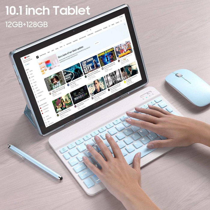 TUTT 10” Tablet Android 13 Keyboard, Mouse, Case, Stylus, 128GB ROM+12GB RAM | Dual Camera CP20 128GB SanDisk - TUTT