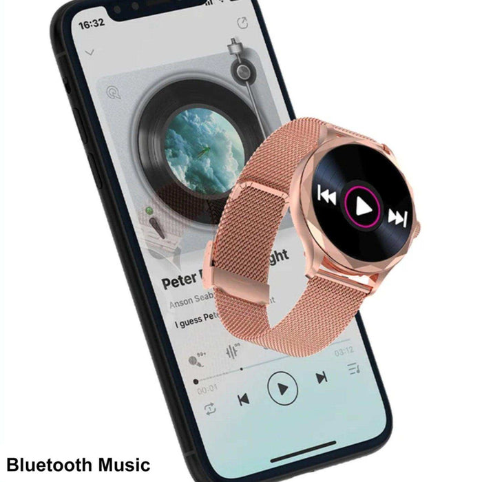 TUTT DT Women Diamond AMOLED Screen SmartWatch for Ladies Reloj Inteligente Fitness Sport Health Smart Watch Steel Straps - TUTT