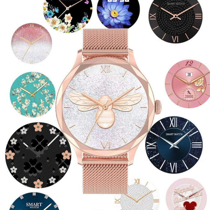 TUTT DT Women Diamond AMOLED Screen SmartWatch for Ladies Reloj Inteligente Fitness Sport Health Smart Watch Steel Straps - TUTT