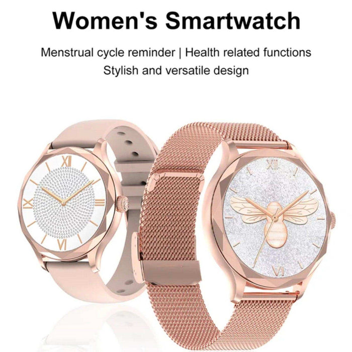 TUTT DT Women Diamond AMOLED Screen SmartWatch for Ladies Reloj Inteligente Fitness Sport Health Smart Watch Steel Straps - TUTT