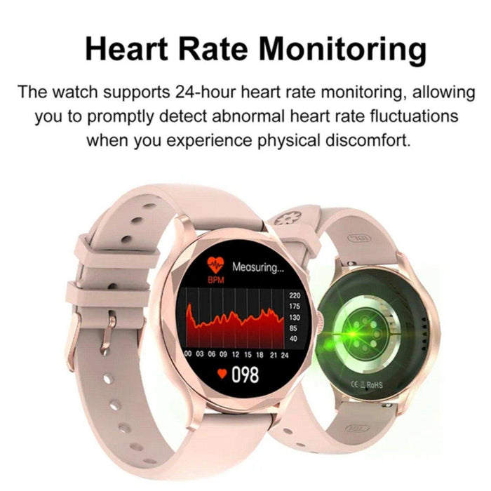 TUTT DT Women Diamond AMOLED Screen SmartWatch for Ladies Reloj Inteligente Fitness Sport Health Smart Watch Steel Straps - TUTT