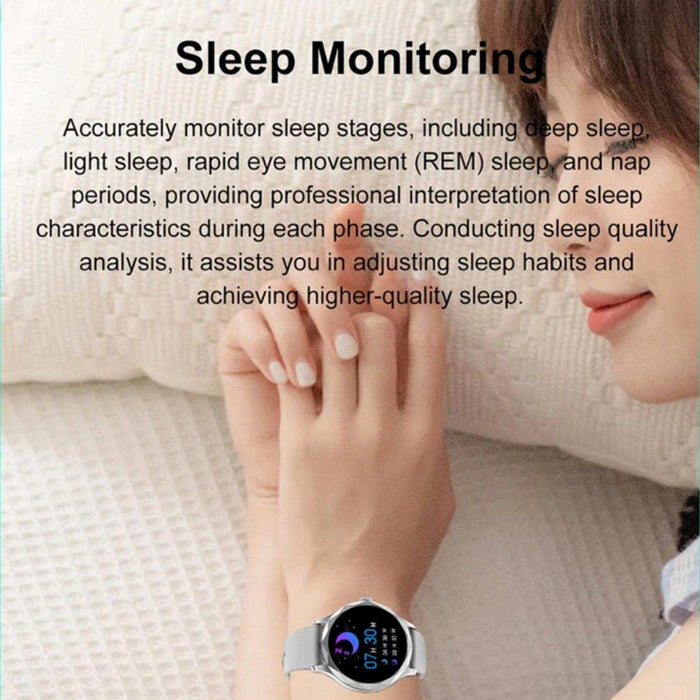 TUTT DT Women Diamond AMOLED Screen SmartWatch for Ladies Reloj Inteligente Fitness Sport Health Smart Watch Steel Straps - TUTT