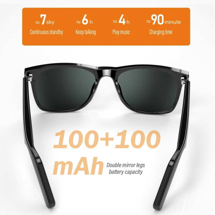 TUTT Bluetooth Smart Glasses Anti-Blue Ray UV | Wireless Call & Music AI Voice & Camera Control Sunglasses | E13 Test Kit | Replaceable With Prescription 2 Lenses - TUTT