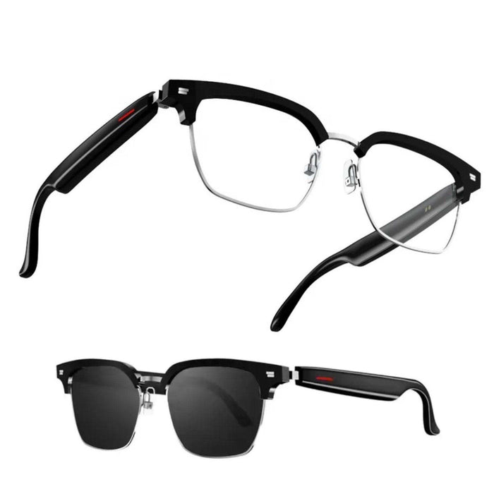 TUTT Bluetooth Smart Glasses Anti-Blue Ray UV | Wireless Call & Music AI Voice & Camera Control Sunglasses | E13 Test Kit | Replaceable With Prescription 2 Lenses - TUTT