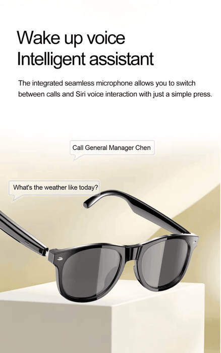 TUTT E8 Smart Bluetooth Sunglasses | AI Voice Assistance Call & Music | HD UV Protection | Anti-Blue Ray - TUTT