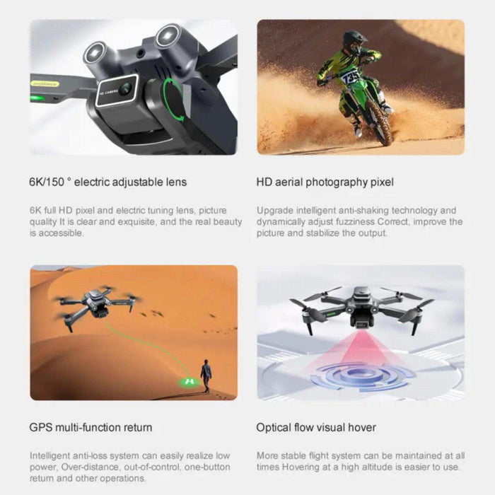 TUTT H25 4K HD GPS Mini Drone for Foldable RC Quadcopter, 5G Transmission 20 Flight Time, Brushless Motor, Auto return, Follow & Orbit & Pointway Intelligence 3D Flip Modes 2* Batt - TUTT