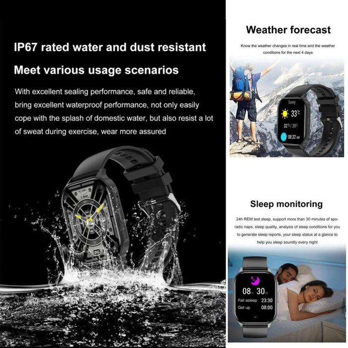 TUTT Classic Smartwatch AMOLED 2.04” Screen | GPS Exercise SpO2 Stress & Sleep Monitoring Calorie & Activity Tracker IP67 Men Women Smart Watch Two Straps Steel+ Rubber H6 - TUTT