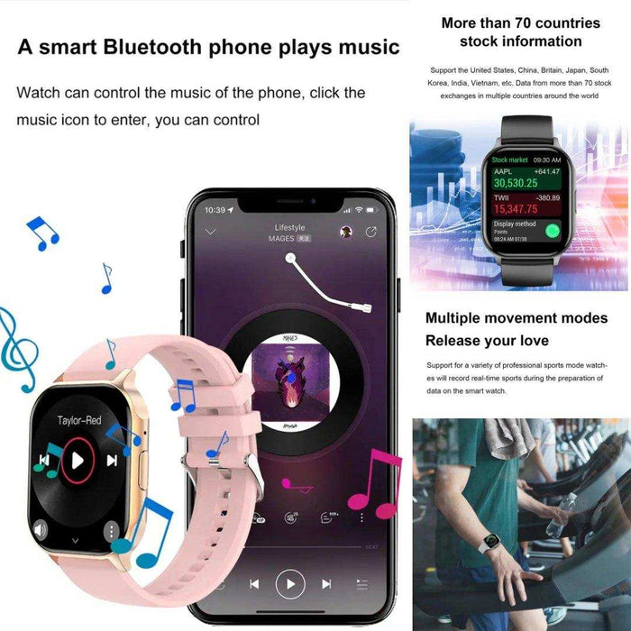 TUTT Classic Smartwatch AMOLED 2.04” Screen | GPS Exercise SpO2 Stress & Sleep Monitoring Calorie & Activity Tracker IP67 Men Women Smart Watch Two Straps Steel+ Rubber H6 - TUTT