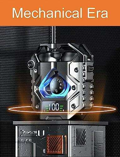 TUTT H9 TWS Wireless Metal Zinc Alloy Gaming Headset with Mic Bt5.3 | Thermometer | Large Battery Capacity Headphone ENC Noise Cancellation Gaming Earbuds 45MS Low Latency Earphone - TUTT