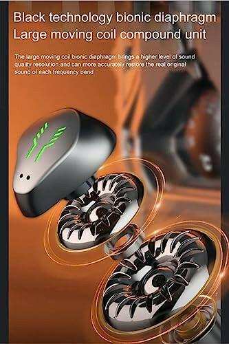 TUTT H9 TWS Wireless Metal Zinc Alloy Gaming Headset with Mic Bt5.3 | Thermometer | Large Battery Capacity Headphone ENC Noise Cancellation Gaming Earbuds 45MS Low Latency Earphone - TUTT