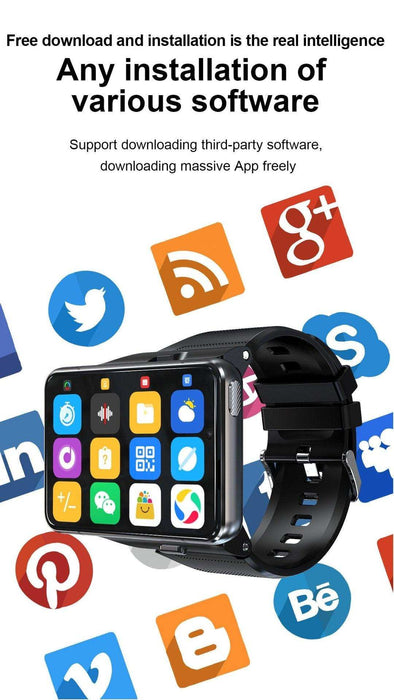 TUTT iS9 4G Smart Watch Phone Android 2.8” AMOLED IPS Screen 5+13 MP Dual Camera 4GB+64GB Quad-Core CPU, IP67 Waterproof, 4G/LTE Call, GPS, WiFi, Sports Fitness, Health Tracker - TUTT