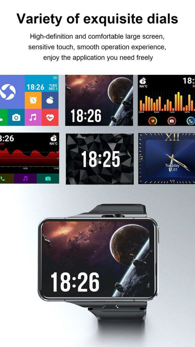 TUTT iS9 4G Smart Watch Phone Android 2.8” AMOLED IPS Screen 5+13 MP Dual Camera 4GB+64GB Quad-Core CPU, IP67 Waterproof, 4G/LTE Call, GPS, WiFi, Sports Fitness, Health Tracker - TUTT