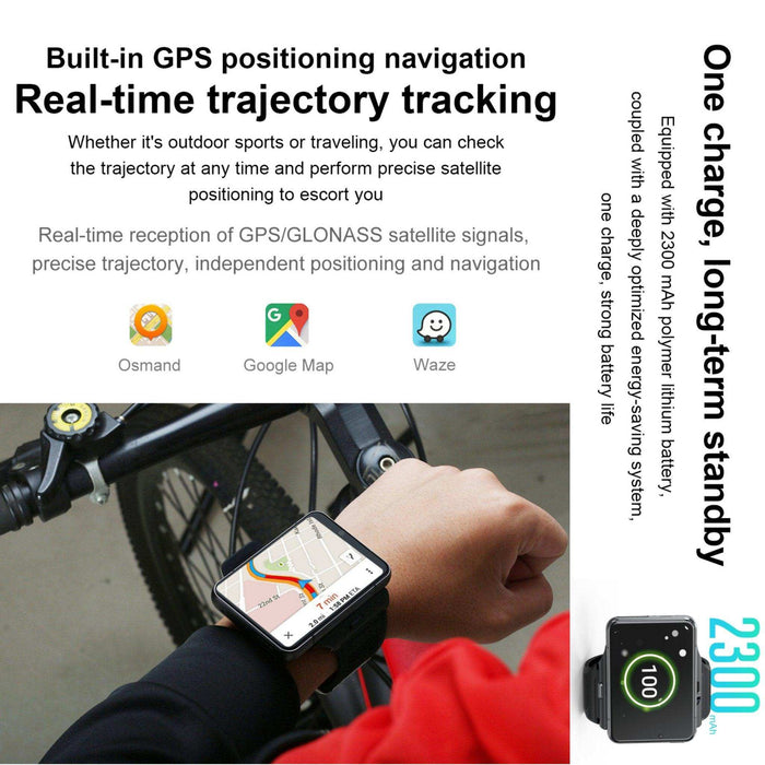 TUTT iS9 4G Smart Watch Phone Android 2.8” AMOLED IPS Screen 5+13 MP Dual Camera 4GB+64GB Quad-Core CPU, IP67 Waterproof, 4G/LTE Call, GPS, WiFi, Sports Fitness, Health Tracker - TUTT