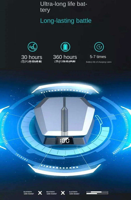 TUTT JX10 TWS Wireless Earbud  Gaming BT 5.3 | Headset Sport LED Display | Noise Cancelling  Earphones  for Pro Gamers - TUTT