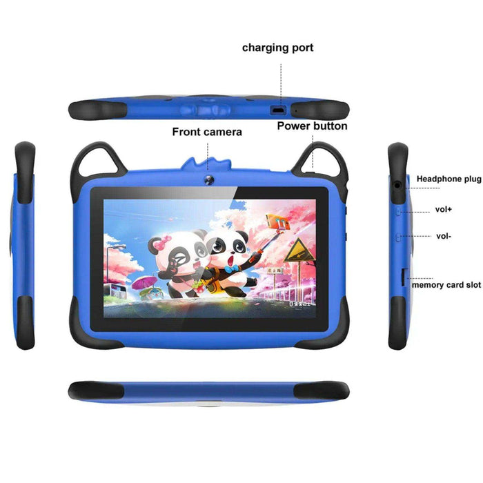 TUTT K7 Drop-Resistant Eva Case Shell HD 7” Kid’s Learning Educational Tablet 8GB Memory (Extendable) Android Dual Camera Parental Control Kid Tablet - TUTT