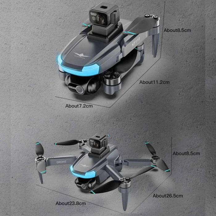 TUTT KF110 Professional 5G MINI Drone Dual 4K Cameras Optical Flow Mechanical + EIS Stabilization 226g Brushless Motor Laser Obstacle Avoidance Follow/Orbit/Waypoint Modes 2* Batteries - TUTT