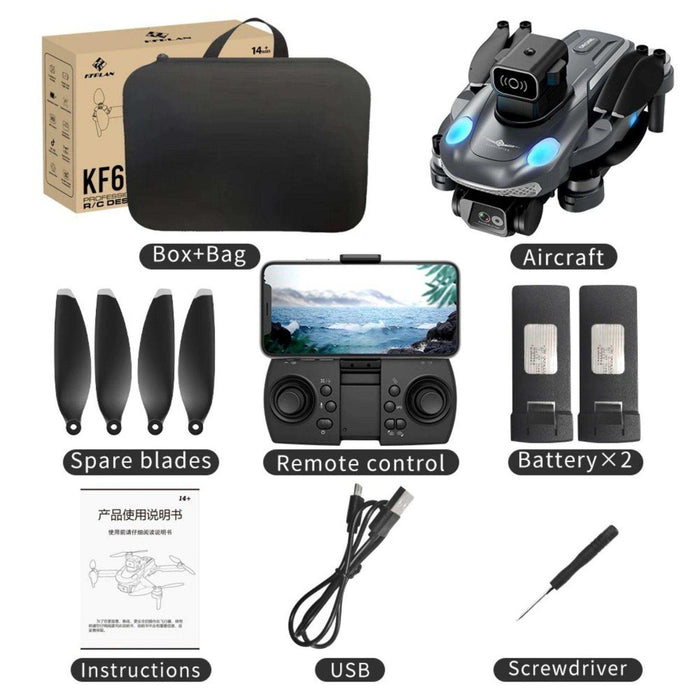 TUTT KF613 5G WiFi GPS Mini Drone Brushless Motor RC Quadcopter 4K HD Camera Obstacle Avoidance Gimbal Intelligence Follow Me and Orbit Modes Quadcopter 2* Batteries - TUTT