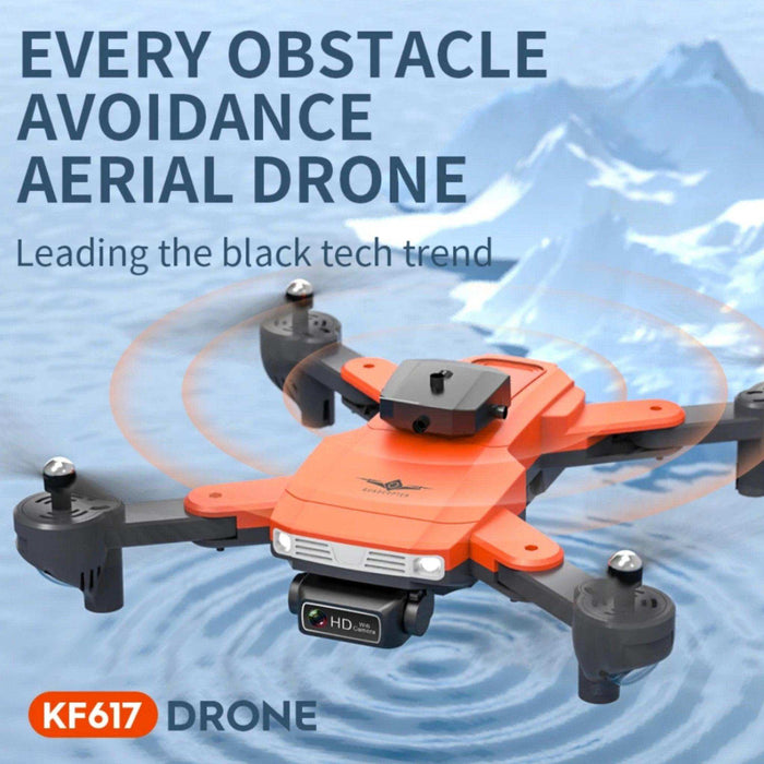 TUTT KF617 Mini Drone 4K Dual Camera Drone Infrared Obstacle Avoidance Optical Flow Foldable Quadcopter Height Hold Follow, Orbit, Waypoint Modes 2* Batteries - TUTT