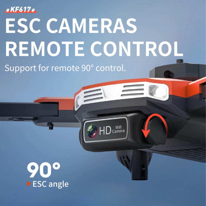 TUTT KF617 Mini Drone 4K Dual Camera Drone Infrared Obstacle Avoidance Optical Flow Foldable Quadcopter Height Hold Follow, Orbit, Waypoint Modes 2* Batteries - TUTT