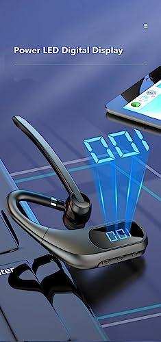 TUTT KJ12 Pro Wireless Single Stereo Headset with Microphone LED Display Stereo Handsfree Single Headset with Microphone for Trucker Business Travel Driving - TUTT