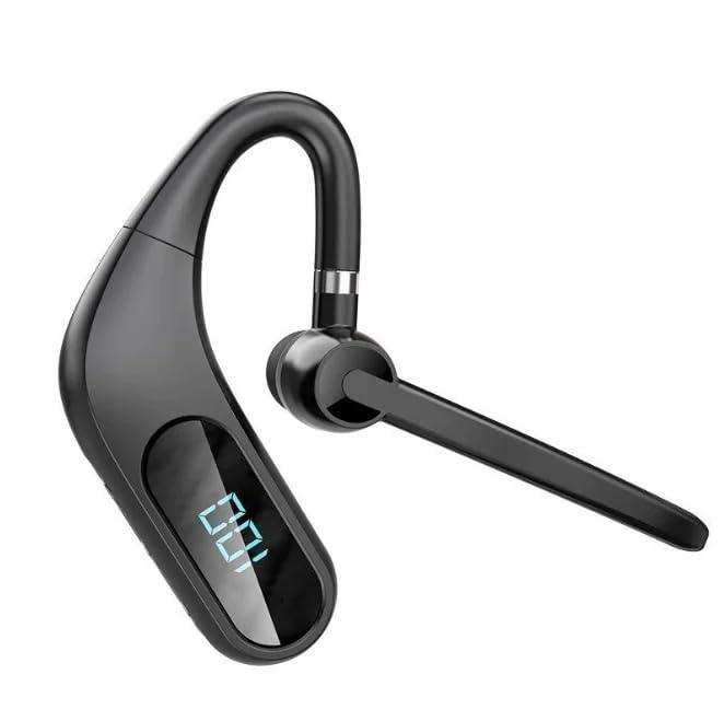 TUTT KJ12 Pro Wireless Single Stereo Headset with Microphone LED Display Stereo Handsfree Single Headset with Microphone for Trucker Business Travel Driving - TUTT
