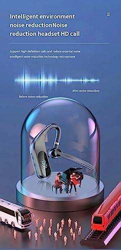 TUTT KJ12 Pro Wireless Single Stereo Headset with Microphone LED Display Stereo Handsfree Single Headset with Microphone for Trucker Business Travel Driving - TUTT