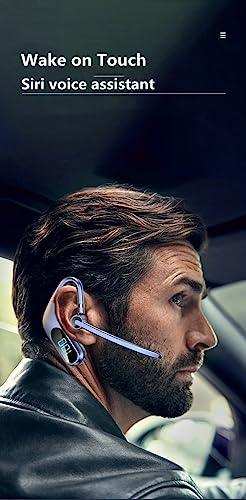 TUTT KJ12 Pro Wireless Single Stereo Headset with Microphone LED Display Stereo Handsfree Single Headset with Microphone for Trucker Business Travel Driving - TUTT