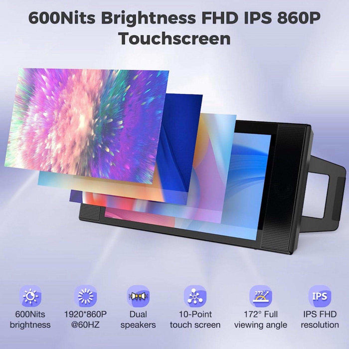 TUTT L1 Portable Laptop Cellphone Monitor Extender 12.3" IPS FHD High Brightness Gaming Touchscreen Dual Speakers Touch Screen Extension for Windows Mac PC Laptop Phone PS5/Switch - TUTT