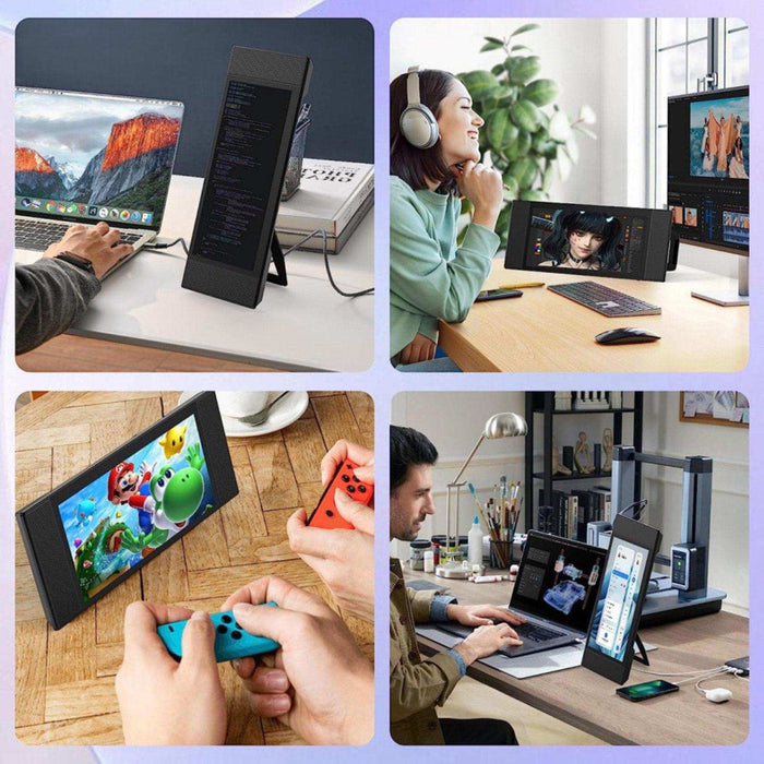 TUTT L1 Portable Laptop Cellphone Monitor Extender 12.3" IPS FHD High Brightness Gaming Touchscreen Dual Speakers Touch Screen Extension for Windows Mac PC Laptop Phone PS5/Switch - TUTT