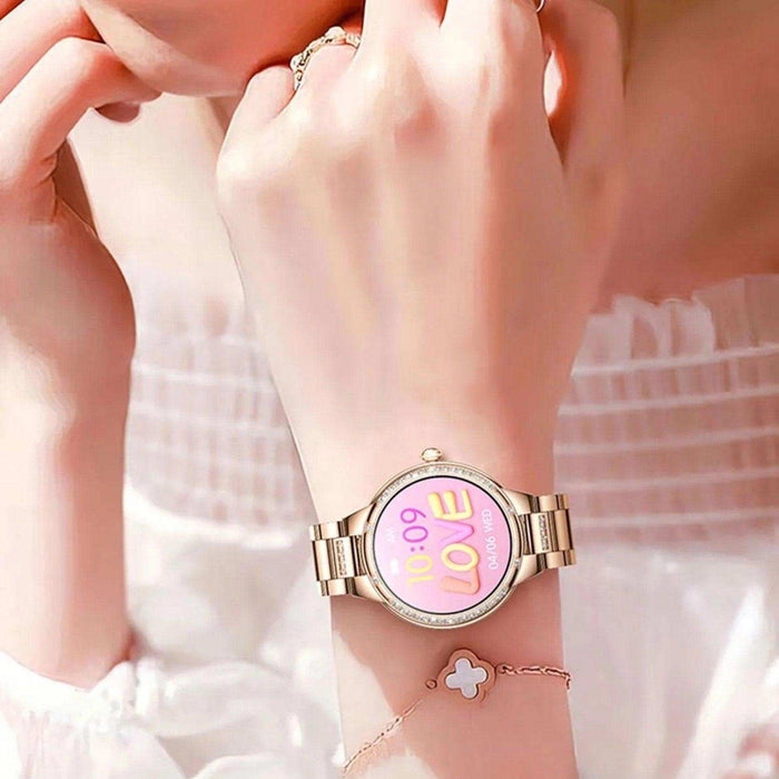 TUTT L6 Classic Ladies AMOLED Screen Women Health Smart Watch Pedometer BT Calling Voice Assistant Smartwatch - TUTT