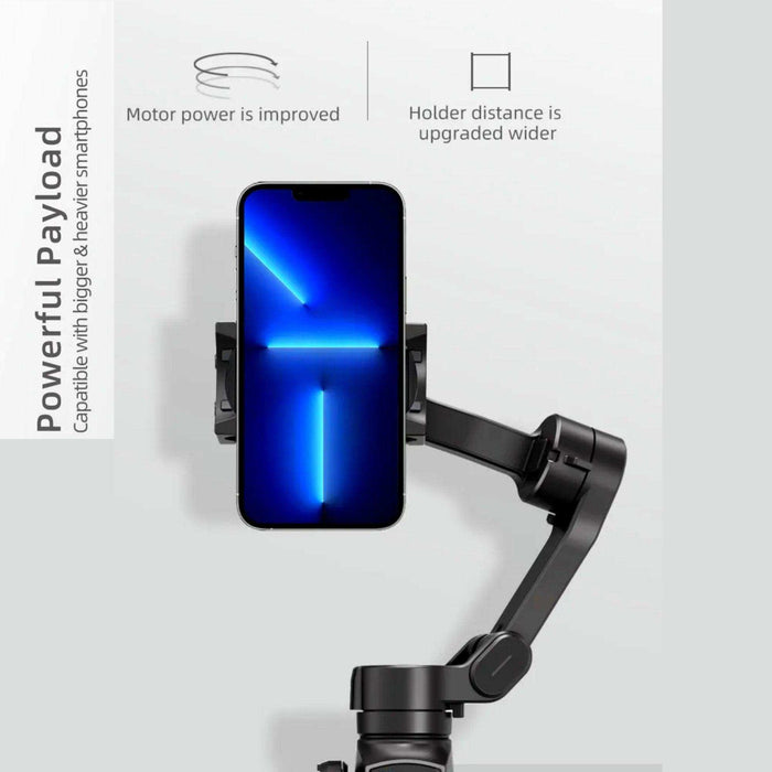 TUTT L9 + AI Module | 3 Axis Pro Handheld Anti-shake Smartphone Selfie Stick Phone Gimbal Stabilizer with Extendable Rod, Light Tripod and AI Auto Face Tracking Module Vlog YouTube - TUTT