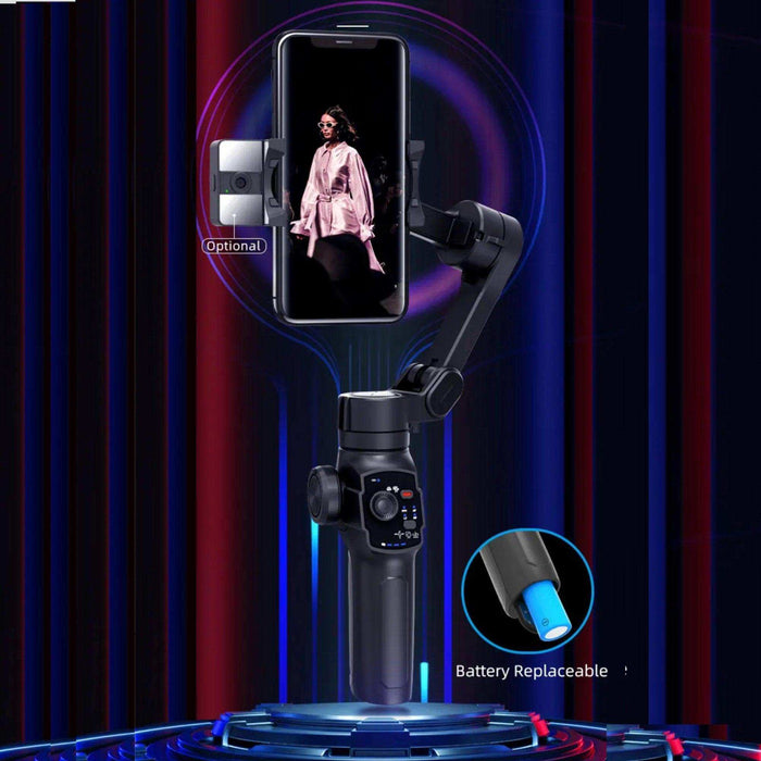 TUTT L9 + AI Module | 3 Axis Pro Handheld Anti-shake Smartphone Selfie Stick Phone Gimbal Stabilizer with Extendable Rod, Light Tripod and AI Auto Face Tracking Module Vlog YouTube - TUTT