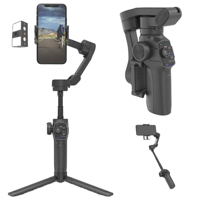 TUTT L9 + AI Module | 3 Axis Pro Handheld Anti-shake Smartphone Selfie Stick Phone Gimbal Stabilizer with Extendable Rod, Light Tripod and AI Auto Face Tracking Module Vlog YouTube - TUTT