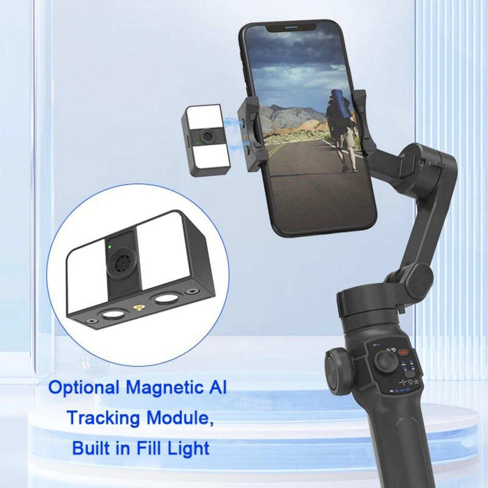 TUTT L9 + AI Module | 3 Axis Pro Handheld Anti-shake Smartphone Selfie Stick Phone Gimbal Stabilizer with Extendable Rod, Light Tripod and AI Auto Face Tracking Module Vlog YouTube - TUTT