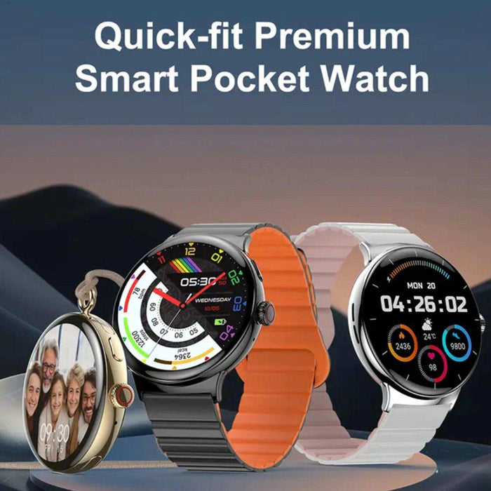 TUTT LA9 AMOLED Women Pocket Smart Watch 1.43 inch With Quick-detach Straps Sport Fitness 2 in 1 Smartwatch Black - TUTT