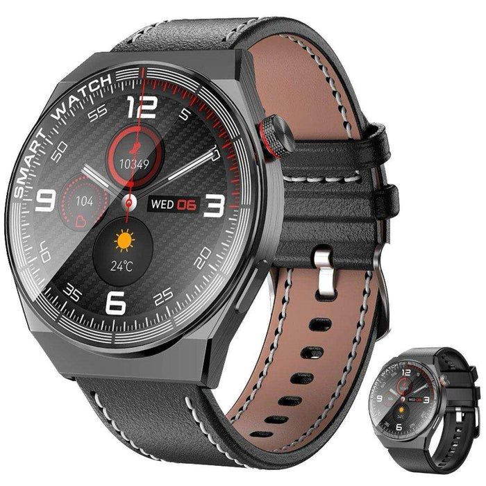 TUTT LX3 Classic Smart Watch For Men | Titanium Alloy | NFC Function Heart Rate Blood Oxygen | IP68 Waterproof Activity Tracking and Sport Modes | Rubber & Leather (2) - TUTT