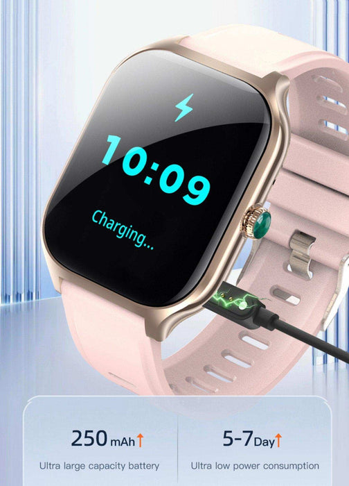 TUTT Smartwatch for Men and Women, 2.01” Dial, Waterproof, Bluetooth Calling, Blood Oxygen & Heart Rate Monitor LX7 - TUTT