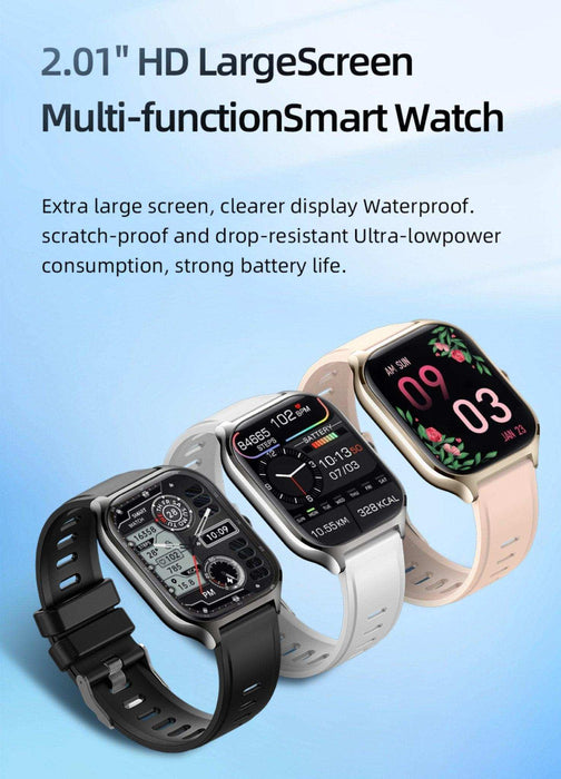 TUTT Smartwatch for Men and Women, 2.01” Dial, Waterproof, Bluetooth Calling, Blood Oxygen & Heart Rate Monitor LX7 - TUTT