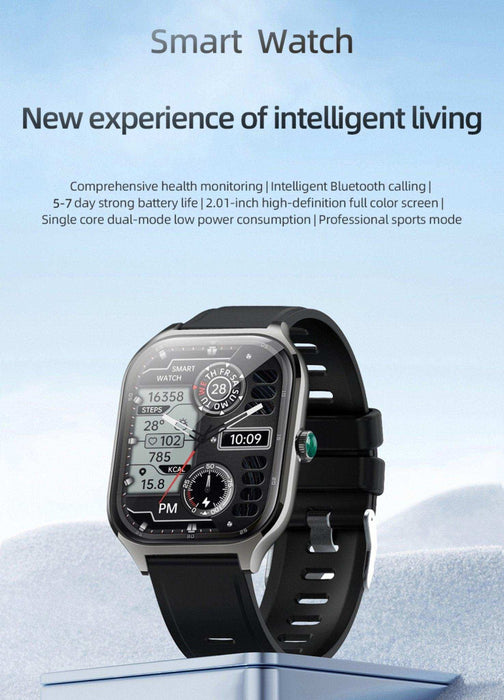 TUTT Smartwatch for Men and Women, 2.01” Dial, Waterproof, Bluetooth Calling, Blood Oxygen & Heart Rate Monitor LX7 - TUTT
