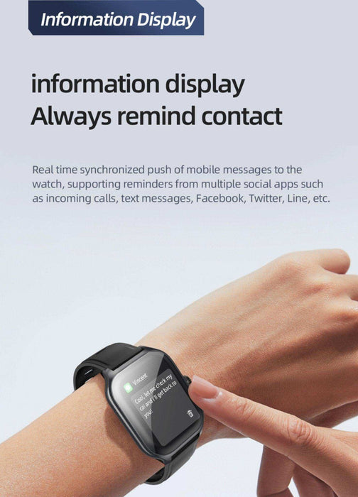 TUTT Smartwatch for Men and Women, 2.01” Dial, Waterproof, Bluetooth Calling, Blood Oxygen & Heart Rate Monitor LX7 - TUTT