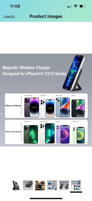 TUTT Magnetic Wireless Portable Power Bank for iPhone 10000mAh Mag-Safe Battery Pack PD 22.5W Fast Charging, Foldable Wireless USB-C LED Display iPhone 15/14/13/12/Pro/Mini/Pro Max - TUTT