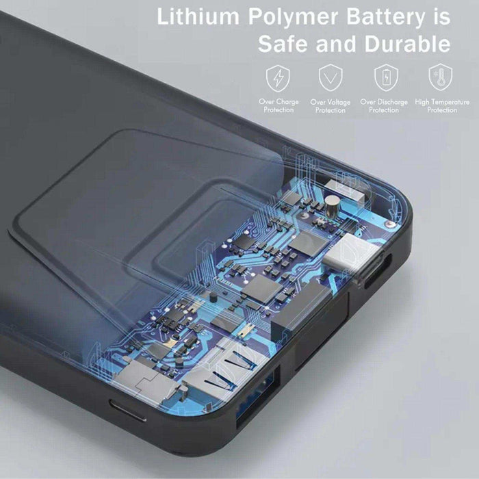 TUTT Magnetic Wireless Portable Power Bank for iPhone 10000mAh Mag-Safe Battery Pack PD 22.5W Fast Charging, Foldable Wireless USB-C LED Display iPhone 15/14/13/12/Pro/Mini/Pro Max - TUTT