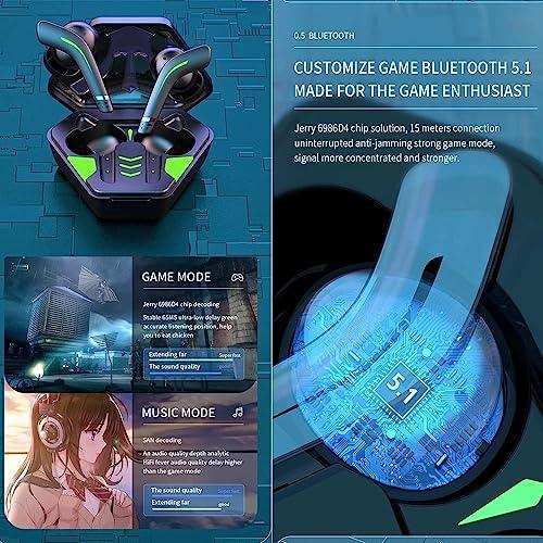 TUTT MD168 TWS Gaming Headset 5.1 65ms Low Latency Wireless Earphone Bass Sports Headphones Gamer Earbuds - TUTT